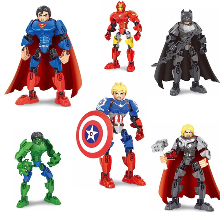 6pcs/set Marvel Super Heroes Batman Superman iron Man Thor Captain America Hulk Building blocks Bricks Legoings Toys DBP363
6pcs/set Marvel Super Heroes Batman Superman iron Man Thor Captain America Hulk Building blocks Bricks Legoings Toys DBP363
