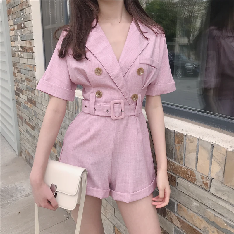2019 Women Pink Jumpsuit Summer Short Sleeve V Neck Casual Playsuit Overalls Ladies Loose Wide Leg Shorts Rompers
2019 Women Pink Jumpsuit Summer Short Sleeve V Neck Casual Playsuit Overalls Ladies Loose Wide Leg Shorts Rompers