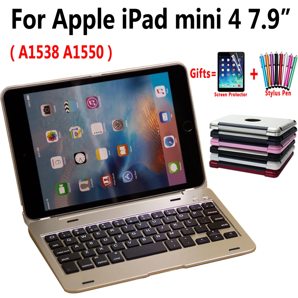 Flip Slim Wireless Bluetooth Keyboard PC Case Cover for Apple iPad mini 4 7.9 inch A1538 A1550 Shell Coque Funda + Pen + Film
Flip Slim Wireless Bluetooth Keyboard PC Case Cover for Apple iPad mini 4 7.9 inch A1538 A1550 Shell Coque Funda + Pen + Film