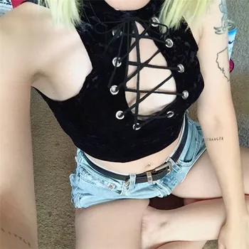 Gothic Girls Mini Sexy Vest Midriff Top Halter Strappy Cross Tube Top Punk Style Halloween Gift Drop Ship
Gothic Girls Mini Sexy Vest Midriff Top Halter Strappy Cross Tube Top Punk Style Halloween Gift Drop Ship