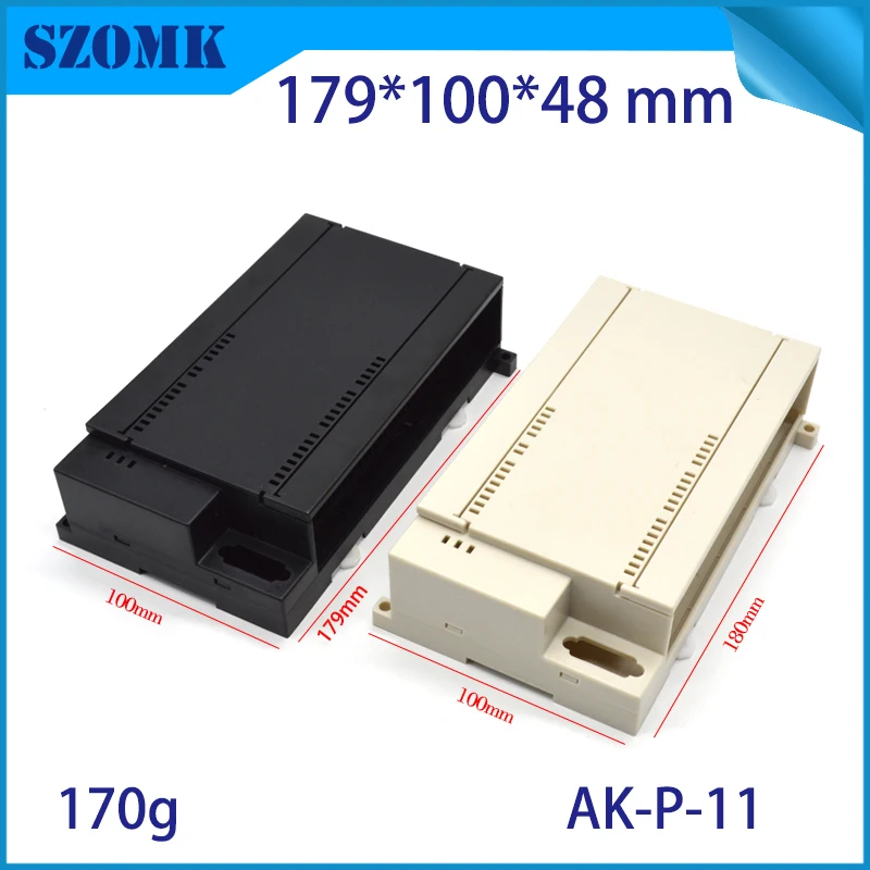 

1 piece, 179*100*48mm din rail plastic control switch housing box szomk high quality plastic PLC instrument enclosure pcb design