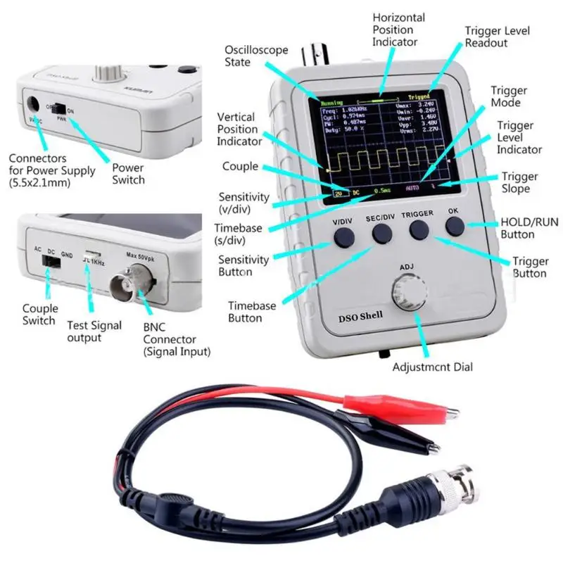 Fully Assembled DSO FNIRSI-150 15001K DIY Digital Oscilloscope Kit With Housing case box High Quality
Fully Assembled DSO FNIRSI-150 15001K DIY Digital Oscilloscope Kit With Housing case box High Quality