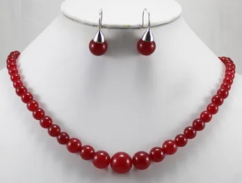 new design nice 6-12mm 18" red Natural JADE beads necklace and 8mm red Natural JADE earrings set
new design nice 6-12mm 18" red Natural JADE beads necklace and 8mm red Natural JADE earrings set