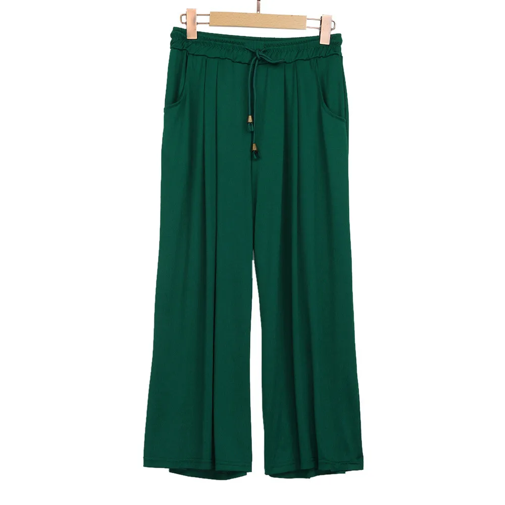 Plus Size 2018 Trousers Women Solid Pocket Drawstring High Waist Elastic Casual Pantacourt Wide Leg Pants Pantalon Femme Mujer
Plus Size 2018 Trousers Women Solid Pocket Drawstring High Waist Elastic Casual Pantacourt Wide Leg Pants Pantalon Femme Mujer
