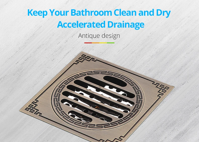 Description Picture 2 of itemhm Waste Antique Floor Drain Brass Bathroom Accessory Euro Linear Shower Wire Strainer Carved Cover Drains Drain Strainers