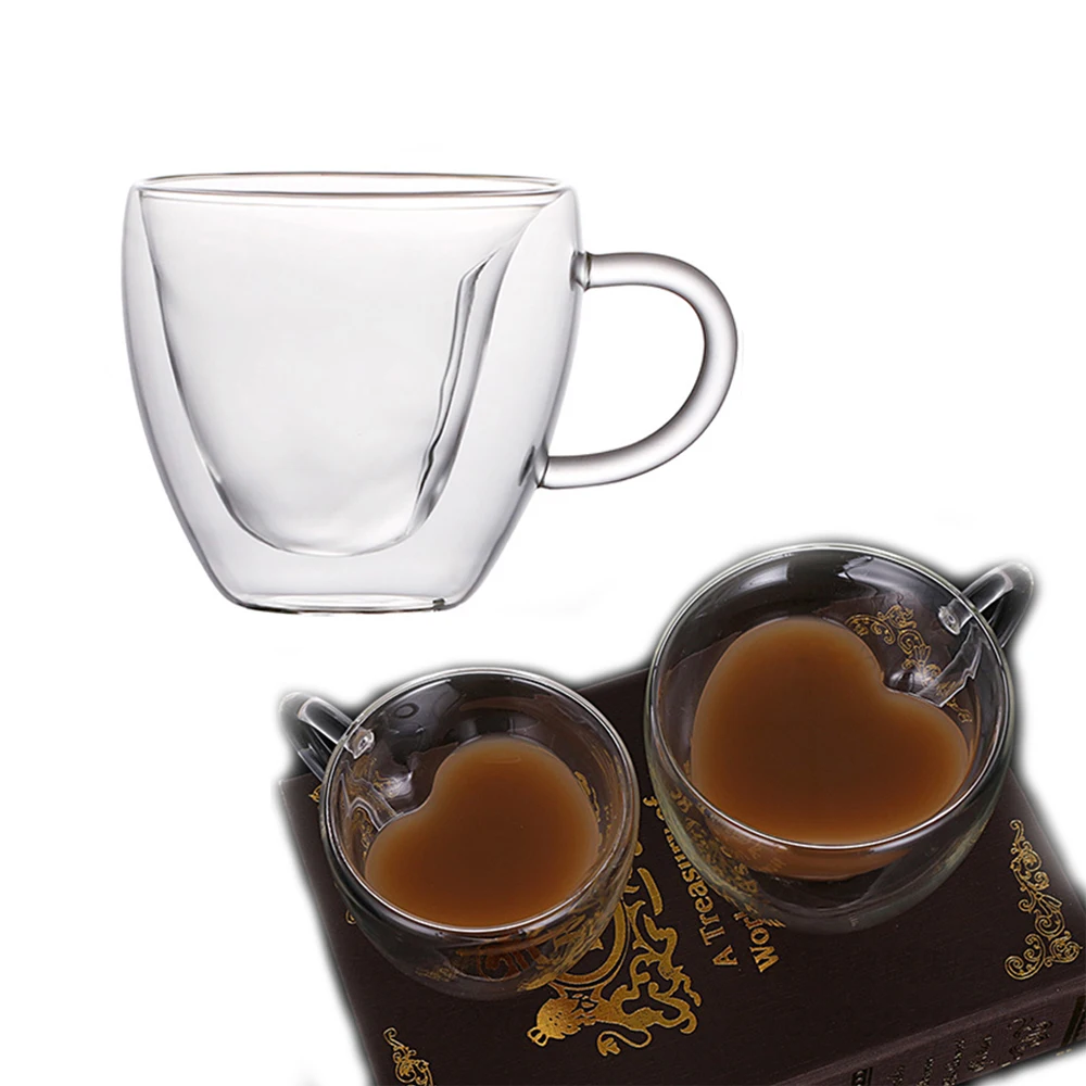 Double Wall Insulated Glass Mugs with Handle eco-friendly Transparent love shape Espresso Coffee Tea glass cup milk water cups
Double Wall Insulated Glass Mugs with Handle eco-friendly Transparent love shape Espresso Coffee Tea glass cup milk water cups
