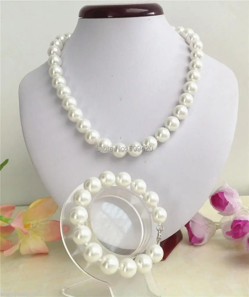 Wholesale>>Fashion Elegant 12mm White Sea Shell Pearl Necklace & Bracelet Jewelry set
Wholesale>>Fashion Elegant 12mm White Sea Shell Pearl Necklace & Bracelet Jewelry set