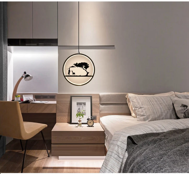 contemporary led cord pendant lamp Nordic hanging kitchen lamp loft suspension ring pendant light dining room bedroom 19 watts03