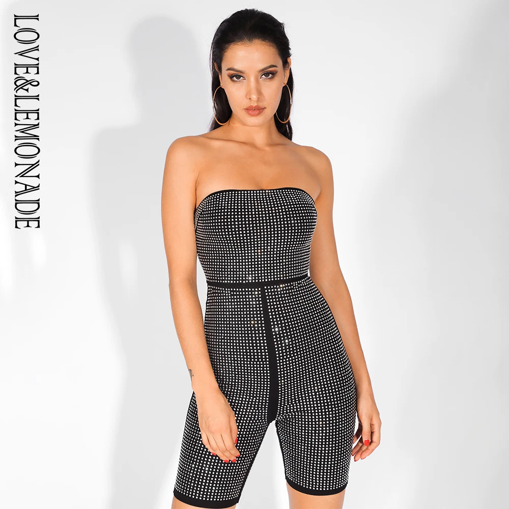 Love&Lemonade Sexy Black Wrapped Chest Diamond Glue Decoration Bodycon Playsuit LM81563
Love&Lemonade Sexy Black Wrapped Chest Diamond Glue Decoration Bodycon Playsuit LM81563