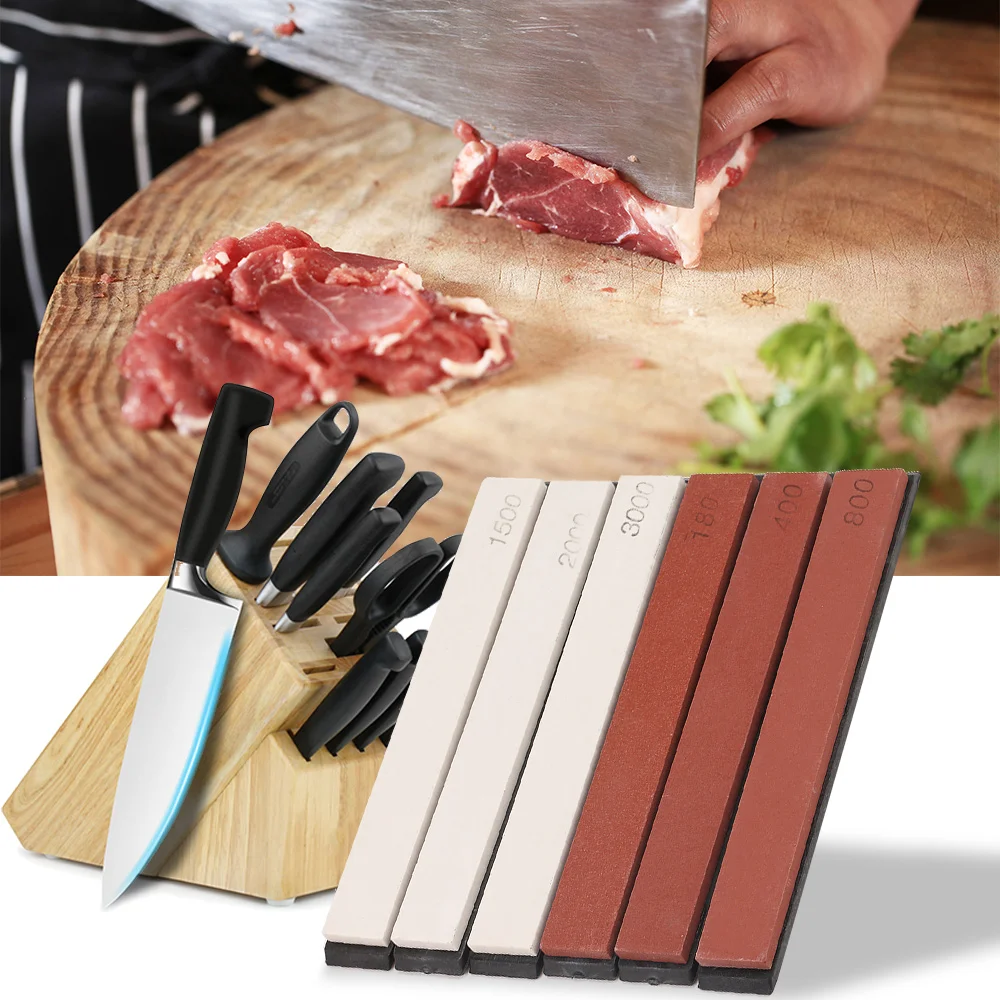 6Pcs/Set Knife Sharpener Sharpening Stones Fixed Angle Portable Sharpener Whetstone 180#400#800#1500#2000#3000 Kitchen Tools
6Pcs/Set Knife Sharpener Sharpening Stones Fixed Angle Portable Sharpener Whetstone 180#400#800#1500#2000#3000 Kitchen Tools