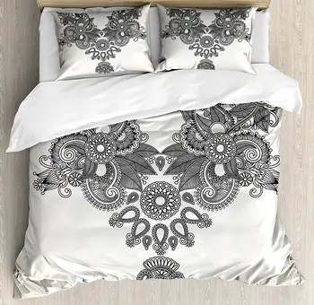Henna Duvet Cover Set Far Eastern Vintage Fashion Ornamental Paisley Abstract Artwork with Oriental Effect 4 Piece Bedding Set
Henna Duvet Cover Set Far Eastern Vintage Fashion Ornamental Paisley Abstract Artwork with Oriental Effect 4 Piece Bedding Set