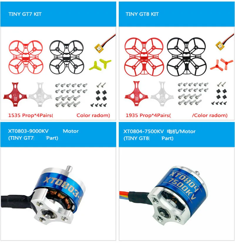 KingKong Tiny GT7 GT8 FPV Drone Kits Set Camera XT0803 XT0804 Brushless Motor 10A Fly Tower 1535 Propeller (2)
