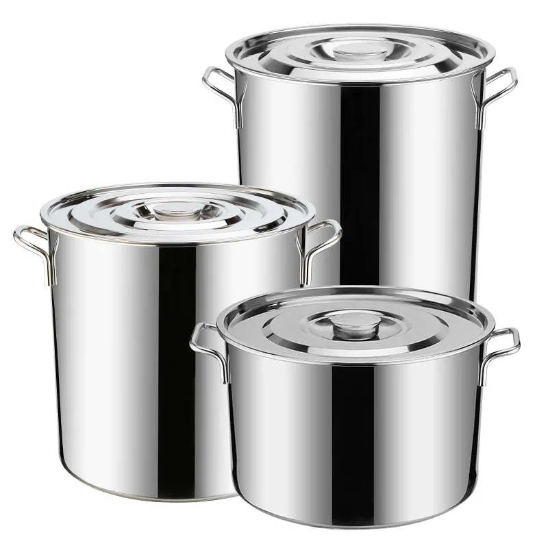 Commercial stainless steel soup bucket with lid thickening deep soup pot large capacity bucket storage multi-purpose rice barrel
Commercial stainless steel soup bucket with lid thickening deep soup pot large capacity bucket storage multi-purpose rice barrel