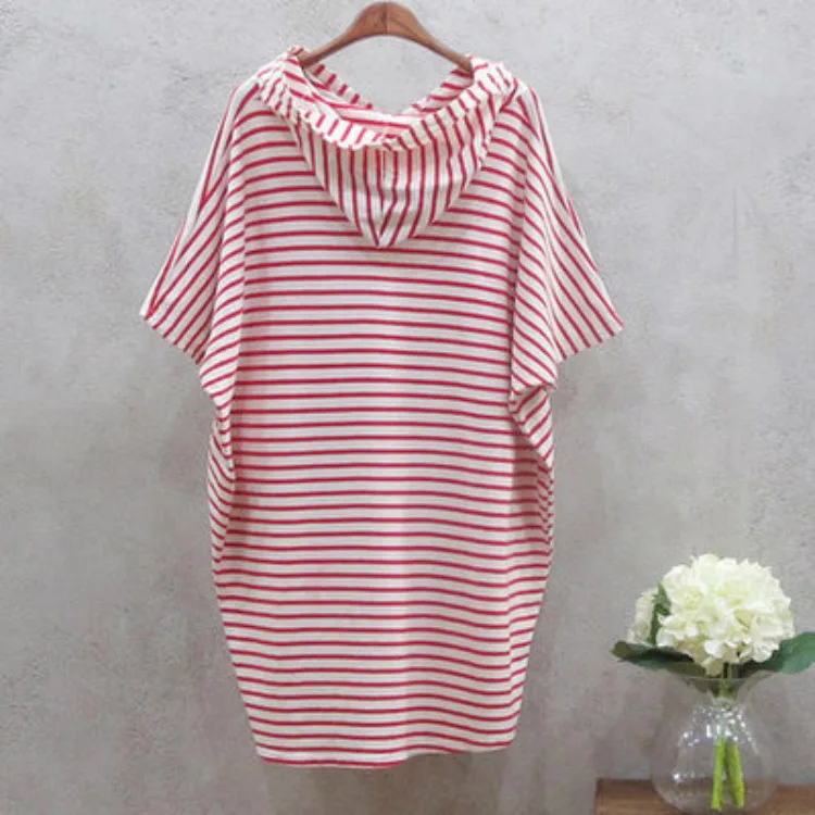 Hooded large casual Nightgowns Femme Fashion Striped Nightgown Sleepwear Women Homewear SF03
Hooded large casual Nightgowns Femme Fashion Striped Nightgown Sleepwear Women Homewear SF03