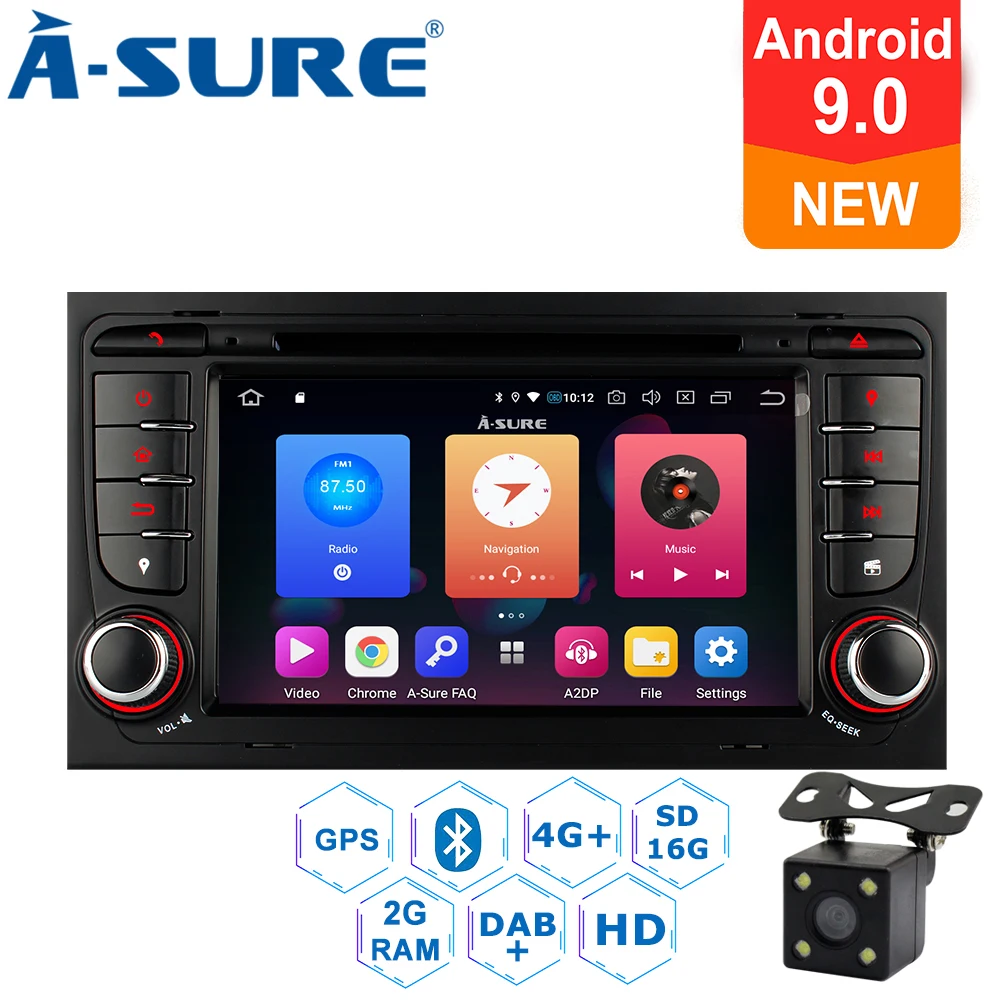 A-Sure 2 Din 7 Inch Android 9.0 Car Radio DVD GPS Stereo Sat Navigation For Audi A4 S4 RS4 SEAT EX 32GB ROM Bluetooth DAB+ 4G
A-Sure 2 Din 7 Inch Android 9.0 Car Radio DVD GPS Stereo Sat Navigation For Audi A4 S4 RS4 SEAT EX 32GB ROM Bluetooth DAB+ 4G