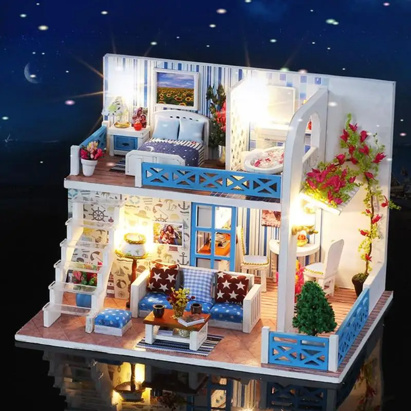 Miniature Doll House DIY Small Sea View House Wooden Hut Villa Assembly Model Helen Coast Gift Furniture Kids Birthday Xmas Gift
Miniature Doll House DIY Small Sea View House Wooden Hut Villa Assembly Model Helen Coast Gift Furniture Kids Birthday Xmas Gift