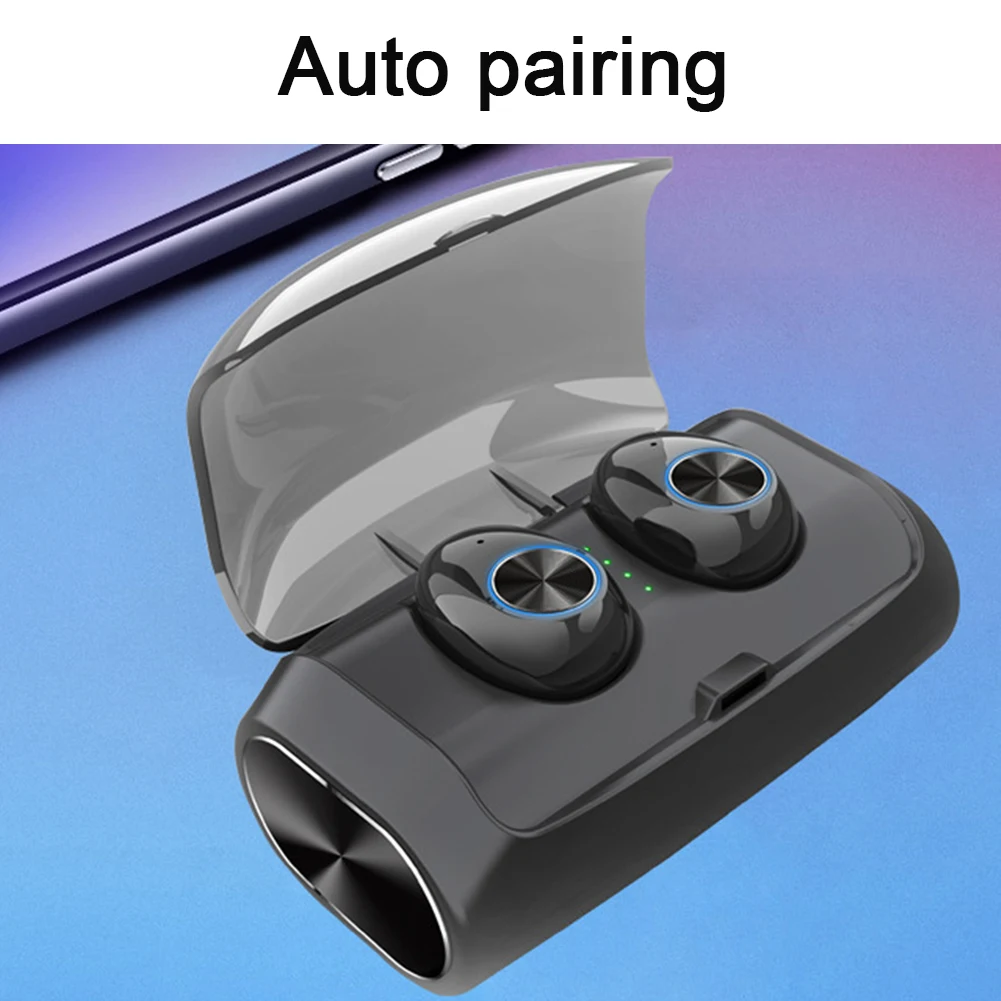 Stereo Earbuds With Charge Box Black Sports Bass Noise Cancelling Wireless Earphone USB In Ear Mini TWS Waterproof Bluetooth 5.0
Stereo Earbuds With Charge Box Black Sports Bass Noise Cancelling Wireless Earphone USB In Ear Mini TWS Waterproof Bluetooth 5.0