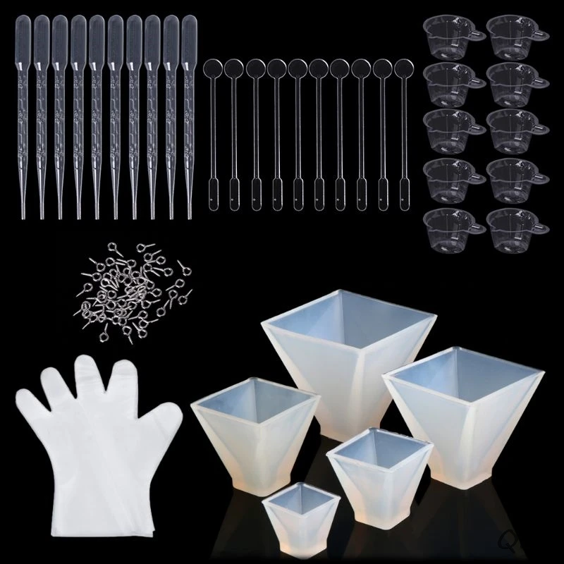 145pcs Casting Molds Kits Silicone Pyramid Disposable Plastic Cups Gloves Screw Eye Pins Stirrers Droppers For Resin Epoxy
145pcs Casting Molds Kits Silicone Pyramid Disposable Plastic Cups Gloves Screw Eye Pins Stirrers Droppers For Resin Epoxy
