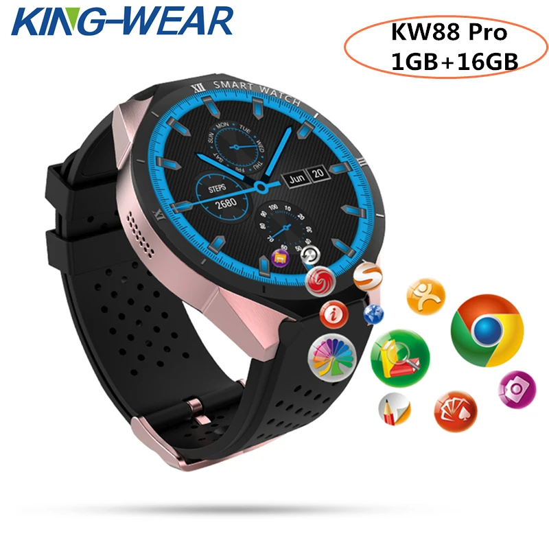 

best 2019 KW88 Pro ph X5 I4 3G Smartwatch Phone 1.39 inch Android 7.0 MTK6580 Quad Core 1.3GHz 1GB RAM 16GB ROM smart watch