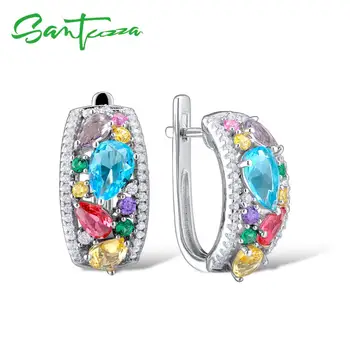 SANTUZZA Silver Earrings For Women 925 Sterling Silver Stud Earrings Silver 925 with Stones Cubic Zirconia brincos Jewelry
SANTUZZA Silver Earrings For Women 925 Sterling Silver Stud Earrings Silver 925 with Stones Cubic Zirconia brincos Jewelry