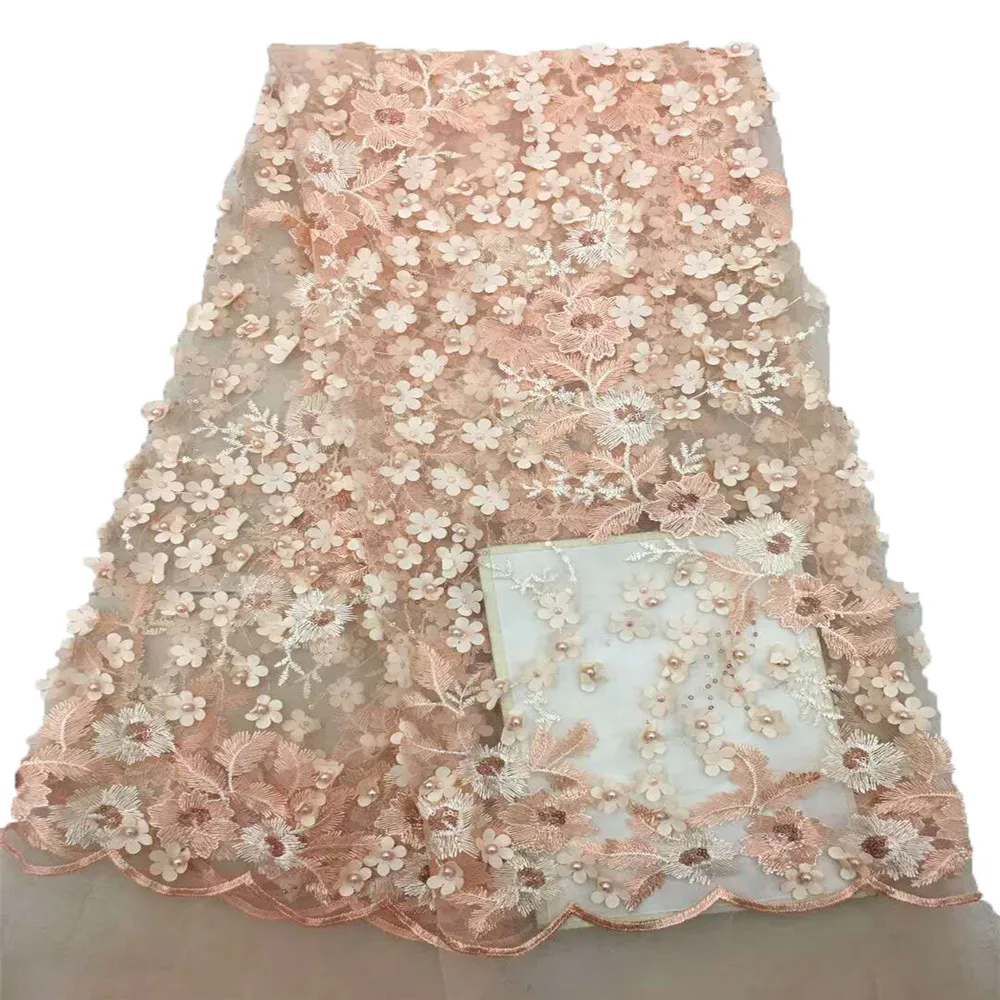 African lace fabric 2018 high quality lace 3d flower fabric with pearl trim nigerian lace for wedding HX664-1
African lace fabric 2018 high quality lace 3d flower fabric with pearl trim nigerian lace for wedding HX664-1