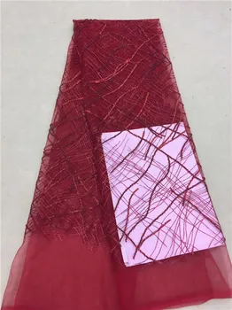 French lace With Sequins 5 Yards/lot 2018 Latest Design Wine Red African Lace Fabric For Wedding Dress X4
French lace With Sequins 5 Yards/lot 2018 Latest Design Wine Red African Lace Fabric For Wedding Dress X4
