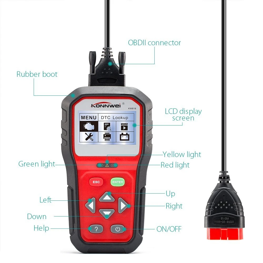 Автомобильный диагностический сканер KONNWEI KW818 OBD ODB2 obd2 с поддержкой нескольких