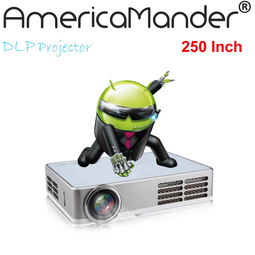 Бизнес Обучение 3D Android 4.4 Проектор DLP WIFI Беспроводной 1280*800 Домашний Кинотеатр Мини