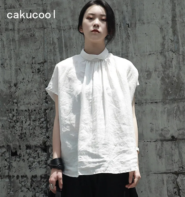 Cakucool New Women Mori Girl Linen Blouse Summer Short Sleeve Half High Collar Blusas Loose Pleated Shirt Blouses Top Female
Cakucool New Women Mori Girl Linen Blouse Summer Short Sleeve Half High Collar Blusas Loose Pleated Shirt Blouses Top Female