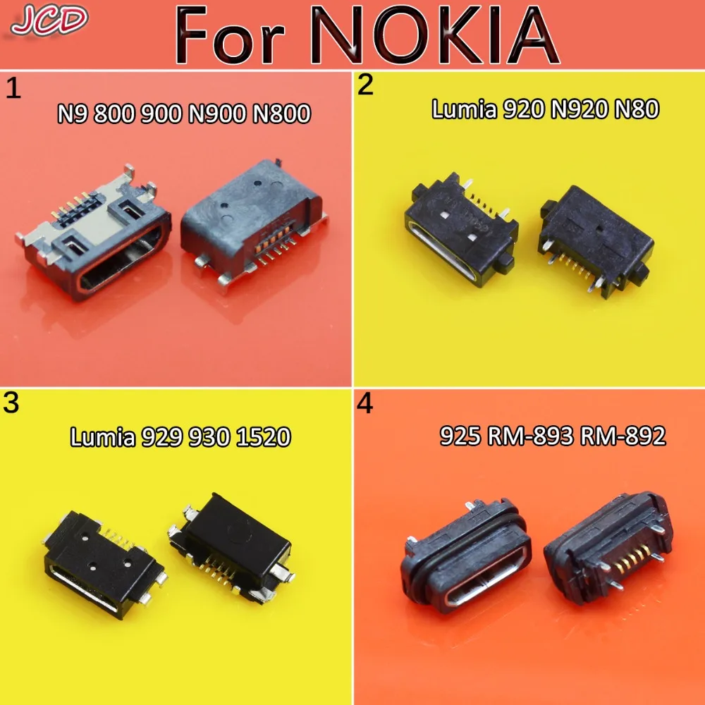 JCD Micro USB 5 контактный разъем типа в мама для Nokia Lumia 920 930 N9 800 900 телефонный