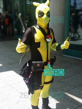 Black&Yellow Custom Made Pikachu Deadpool Cosplay Costume Lycra Male Strong Deadpool Halloween Costume Funny Zentai Bodysuit
Black&Yellow Custom Made Pikachu Deadpool Cosplay Costume Lycra Male Strong Deadpool Halloween Costume Funny Zentai Bodysuit