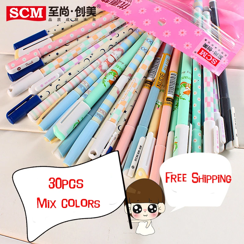 30pcs/lot SCM Korea Creative Stationery Water-based Pen Gel Pens School Company Supplies
30pcs/lot SCM Korea Creative Stationery Water-based Pen Gel Pens School Company Supplies