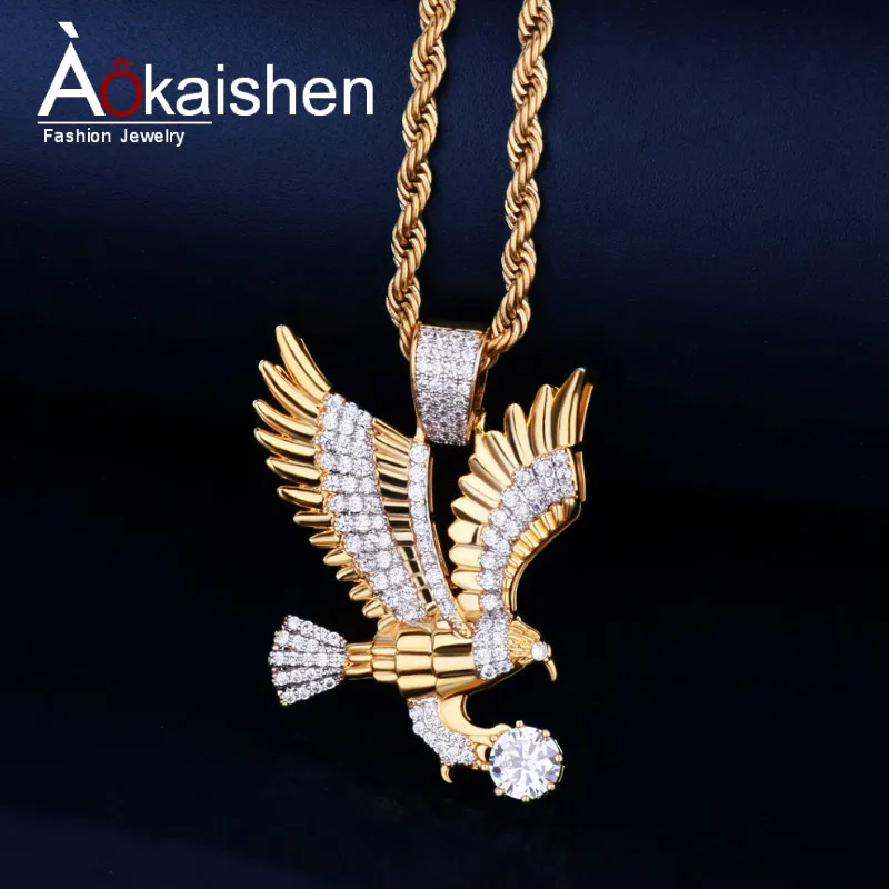Animal Eagle Iced Out Pendant Pendant Necklace Charm Free Rope Chain Gold Color Bling Cubic Zircon Men's Hip hop Jewelry
Animal Eagle Iced Out Pendant Pendant Necklace Charm Free Rope Chain Gold Color Bling Cubic Zircon Men's Hip hop Jewelry