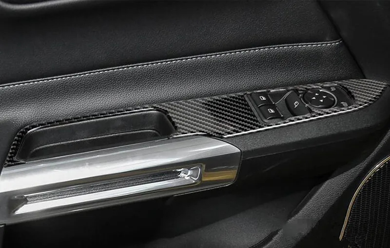 Real Carbon Fiber Steering Wheel Panel Trim Cover Decor For Ford Mustang 2015-17