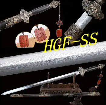Real Handmade Chinese Sword Qing Dynasty KungFu Jian Sharp Folded Damascus Steel Full Tang Blade/Copper Zodiac Knife Fitted
Real Handmade Chinese Sword Qing Dynasty KungFu Jian Sharp Folded Damascus Steel Full Tang Blade/Copper Zodiac Knife Fitted