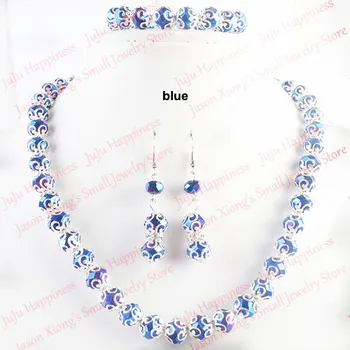 one set Handmade Blue Crystal Glass Beads Jewelry Set Necklace,Earring and Bracelet 235
one set Handmade Blue Crystal Glass Beads Jewelry Set Necklace,Earring and Bracelet 235