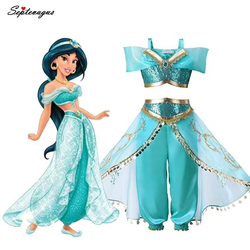 Girls Aladdin's Lamp Jasmine Princess Costumes Cosplay For Children Halloween Party Belly Dance Dress Indian Princess Costume
Girls Aladdin's Lamp Jasmine Princess Costumes Cosplay For Children Halloween Party Belly Dance Dress Indian Princess Costume