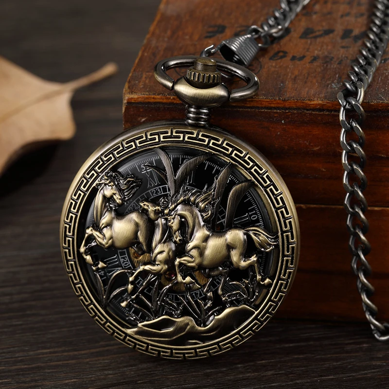 Vintage Hollow Bronze Horse Men Mechanical Pocket Watch Necklace Retro Carved Skeleton Steampunk Fob Hand Watch With Roman Gift
Vintage Hollow Bronze Horse Men Mechanical Pocket Watch Necklace Retro Carved Skeleton Steampunk Fob Hand Watch With Roman Gift