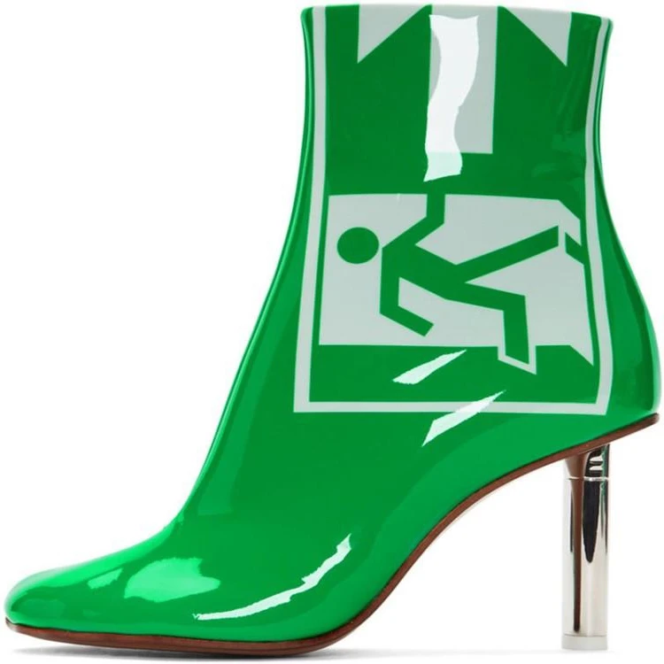 Beertola Fashion Women Shoes Green Patent Leather Ankle Boots Zipper Pointed Toe Women Strange Style Chunky Heel Casual Boots
Beertola Fashion Women Shoes Green Patent Leather Ankle Boots Zipper Pointed Toe Women Strange Style Chunky Heel Casual Boots