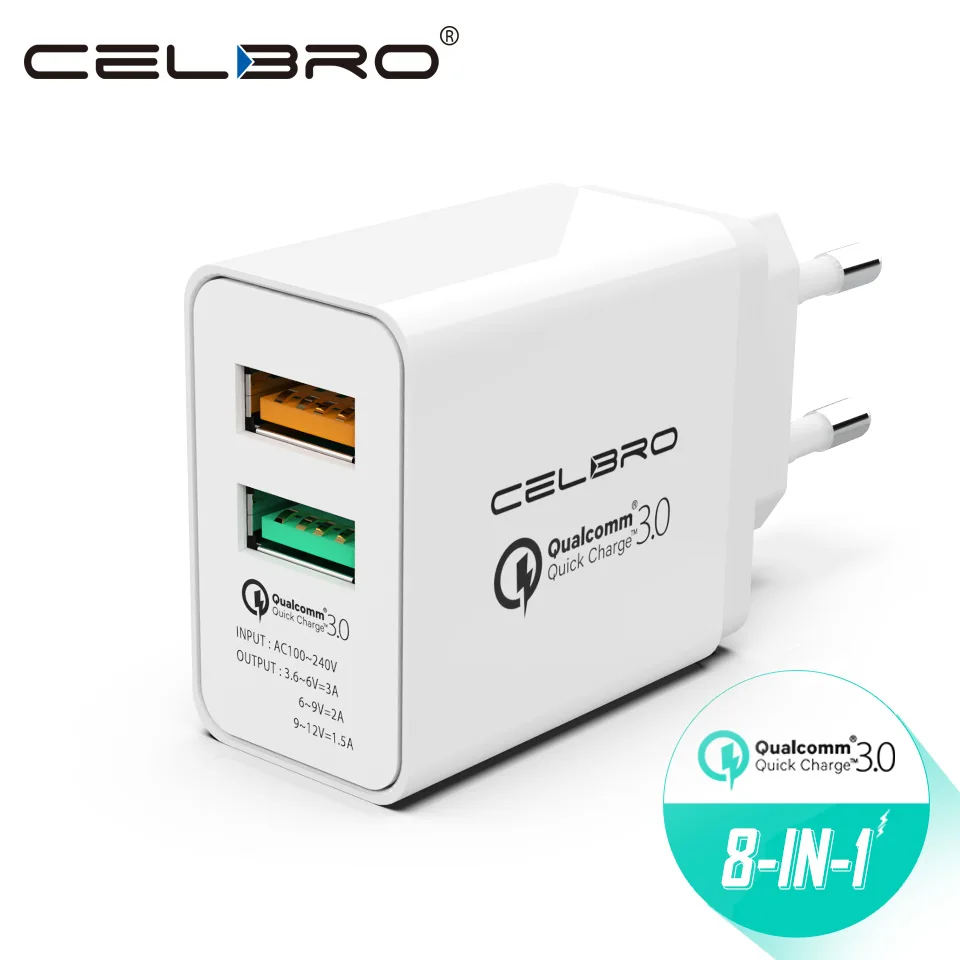 Usb Charger Wall Adapter Quick Charge 3.0 2 Port Dual Usb Fast Charger Eu Plug Travel Qualcomm Qc3.0 Charging For Mobile Phone
Usb Charger Wall Adapter Quick Charge 3.0 2 Port Dual Usb Fast Charger Eu Plug Travel Qualcomm Qc3.0 Charging For Mobile Phone