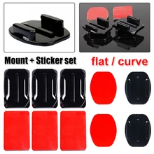 Supports adhésifs pour Go Pro 7 6 5 4 3 supports plats incurvés tampons adhésifs pour Go Pro Xiaomi Yi SJCAM Action caméra casque conseil voiture(China)