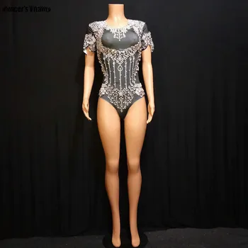Rhinestone Pearl Short Siamese Printed Stretch Jumpsuit Rhinestones One Piece Stage Singer Dancer Sexy Performance Rompers 201
Rhinestone Pearl Short Siamese Printed Stretch Jumpsuit Rhinestones One Piece Stage Singer Dancer Sexy Performance Rompers 201