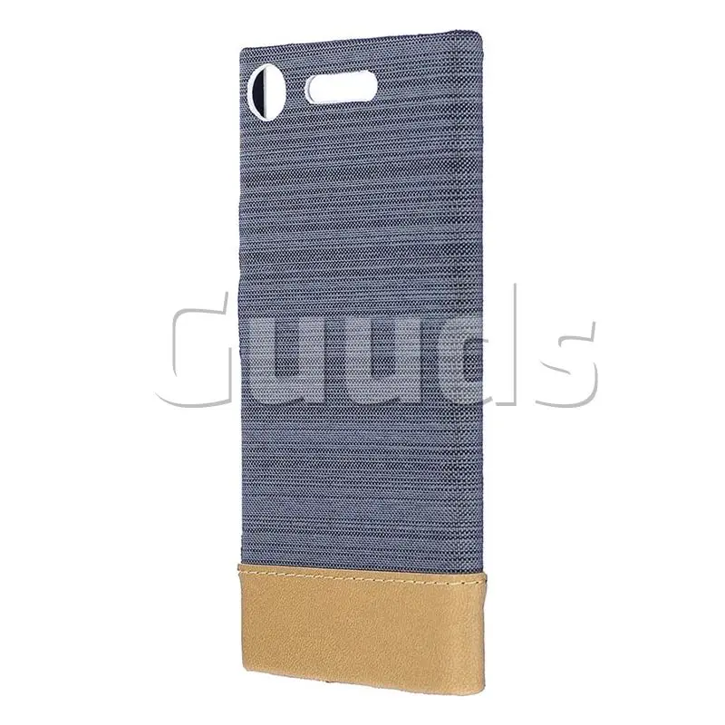 Canvas Cloth Coated Plastic Back Cover for Sony Xperia XZ1 - Dark Grey