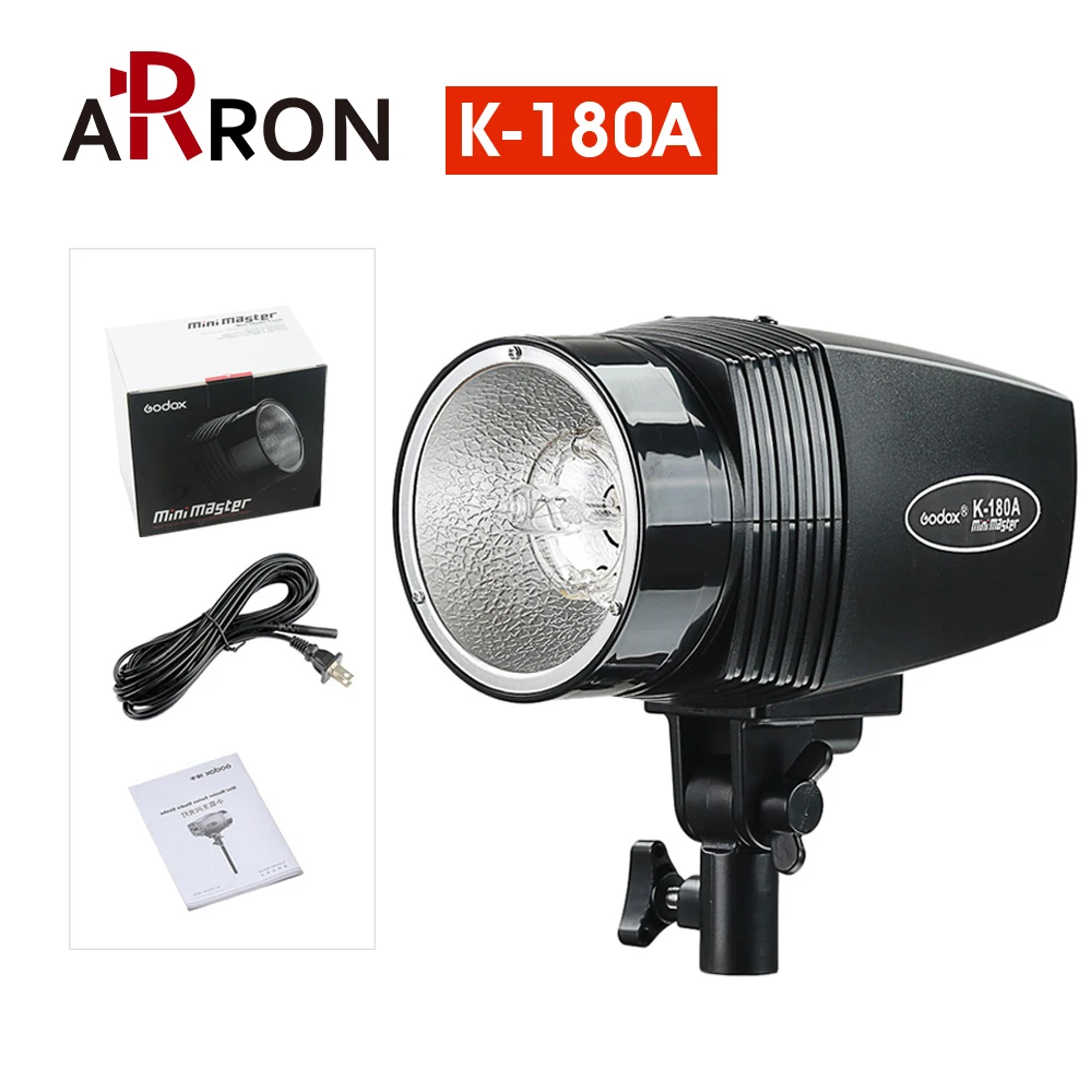 Arron GODOX K-180A 180W Monolight Photography Photo Studio Strobe Flash Light Head (Mini Master Studio Flash)
Arron GODOX K-180A 180W Monolight Photography Photo Studio Strobe Flash Light Head (Mini Master Studio Flash)