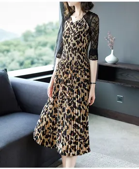FREE SHIPPING Miyake half sleeve v-neck fold Leopard print Lace Pleated dress fashion IN STOCK
FREE SHIPPING Miyake half sleeve v-neck fold Leopard print Lace Pleated dress fashion IN STOCK