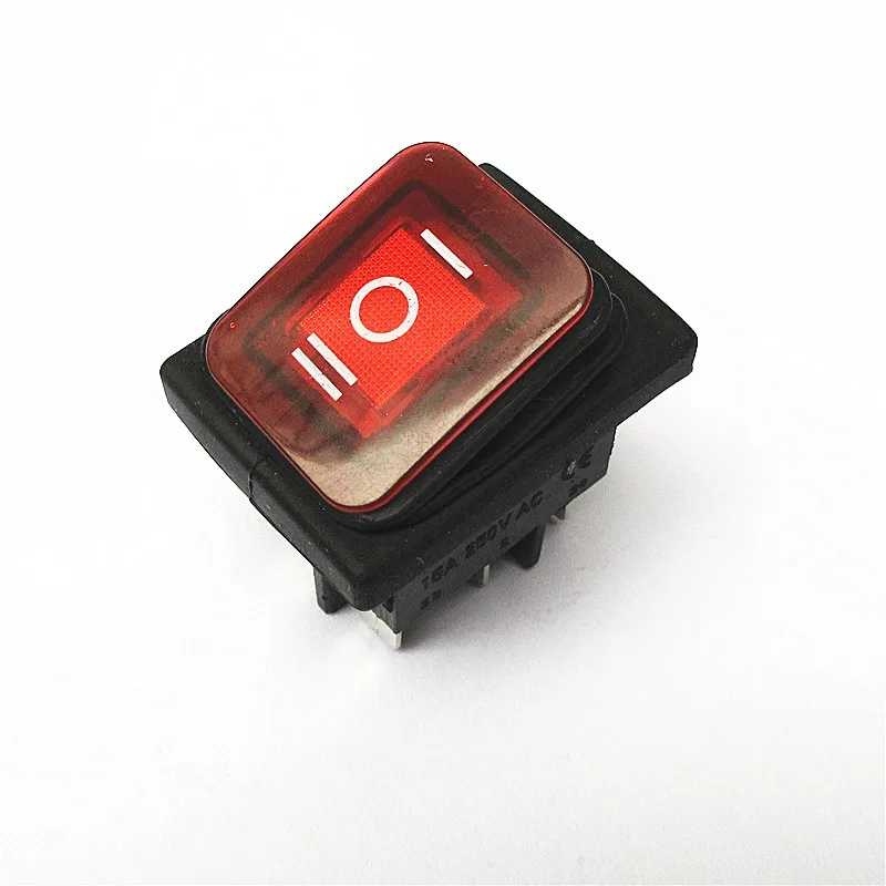 Waterproof Switch KCD2 KCD4 3 Modes 6 Feet Red with Lamp 6 Feet Warping Board Switch Big Silver Contact Copper Feet 15A 250V
Waterproof Switch KCD2 KCD4 3 Modes 6 Feet Red with Lamp 6 Feet Warping Board Switch Big Silver Contact Copper Feet 15A 250V