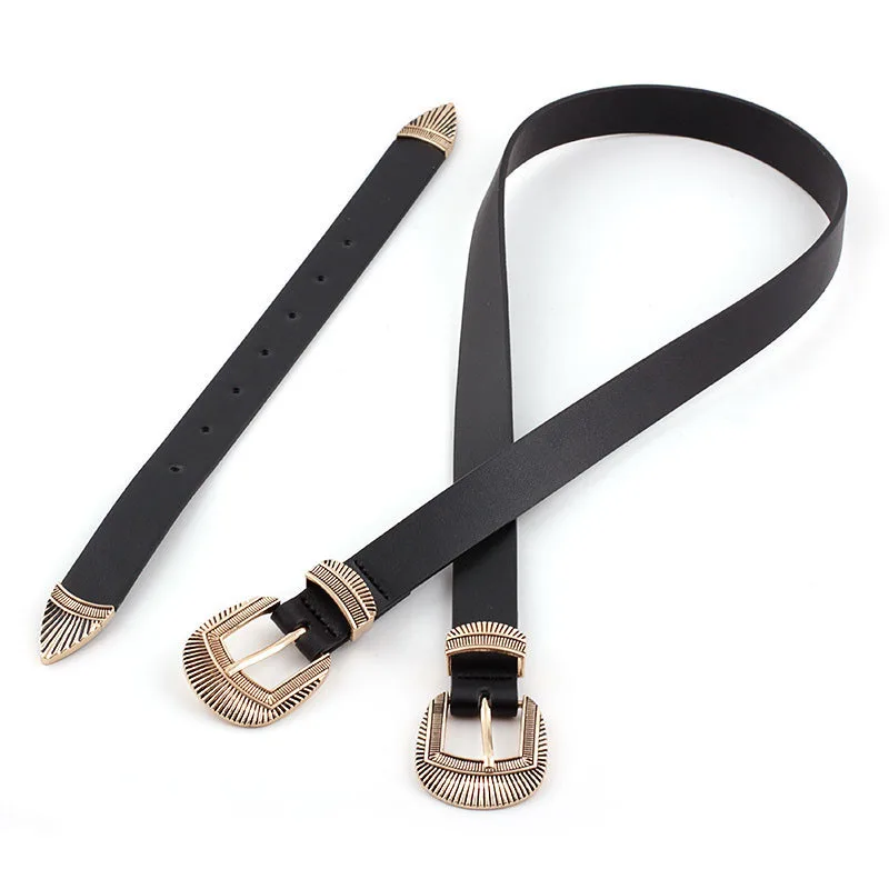 Fashion 110cm Double Pin Buckle Waist Belt for Women Top Quality PU Leather Two Metal Carving Buckle Women's Belt for Dress
Fashion 110cm Double Pin Buckle Waist Belt for Women Top Quality PU Leather Two Metal Carving Buckle Women's Belt for Dress