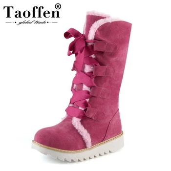 TAOFFEN Size 34-43 Ladies Wedges Boots Women Cross Strap Round Toe Mid Calf Solid Color Trifle Boot Warm Winter Female Footwears
TAOFFEN Size 34-43 Ladies Wedges Boots Women Cross Strap Round Toe Mid Calf Solid Color Trifle Boot Warm Winter Female Footwears