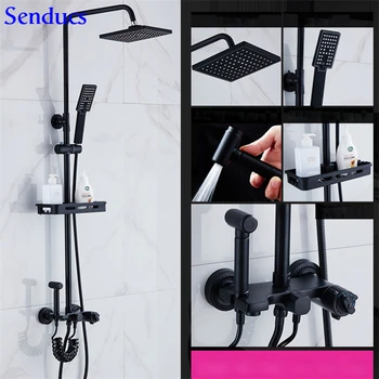 Senducs Black Thermostatic Shower Set with Black Bathroom Toilet Bidet Black Shower System 38 Temperature Bathroom Shower Set
Senducs Black Thermostatic Shower Set with Black Bathroom Toilet Bidet Black Shower System 38 Temperature Bathroom Shower Set