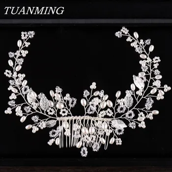 New Silver Leaf Pearl Ladies Hair Combs Wedding Hair Jewelry Bride Hair Combs Headbands Women Hair Combs Accessories
New Silver Leaf Pearl Ladies Hair Combs Wedding Hair Jewelry Bride Hair Combs Headbands Women Hair Combs Accessories